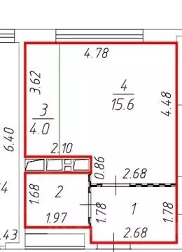 Студия Московская область, Долгопрудный Парковая ул., 42к1 (27.7 м) - Фото 2