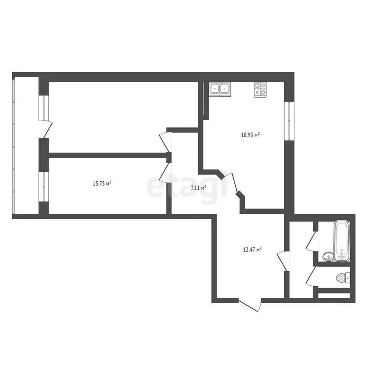 3-комнатная квартира: Пермь, Целинная улица, 53 (80.1 м) - Фото 0