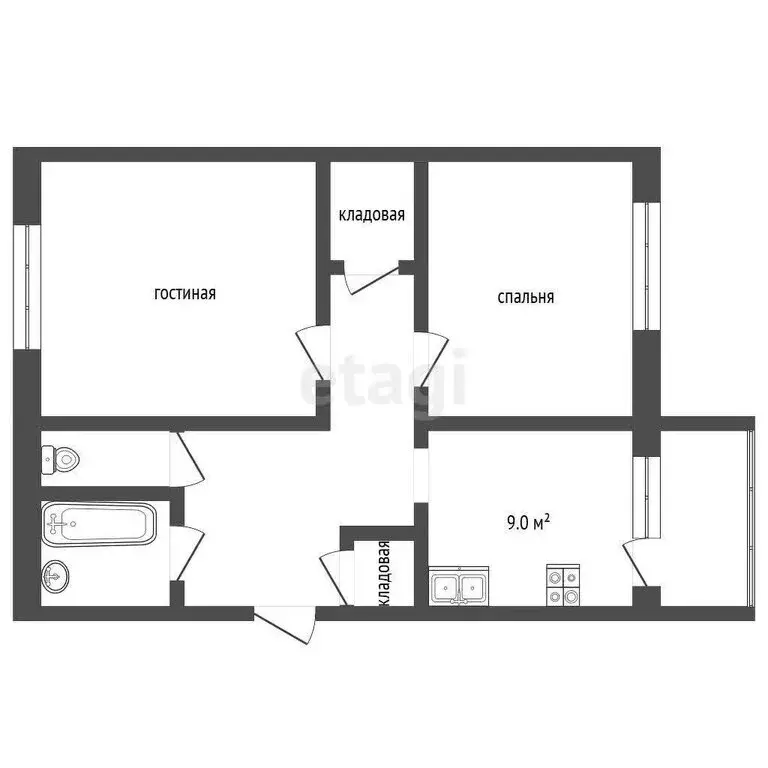2-комнатная квартира: Вилючинск, жилой район Рыбачий, улица Вилкова, ... - Фото 1