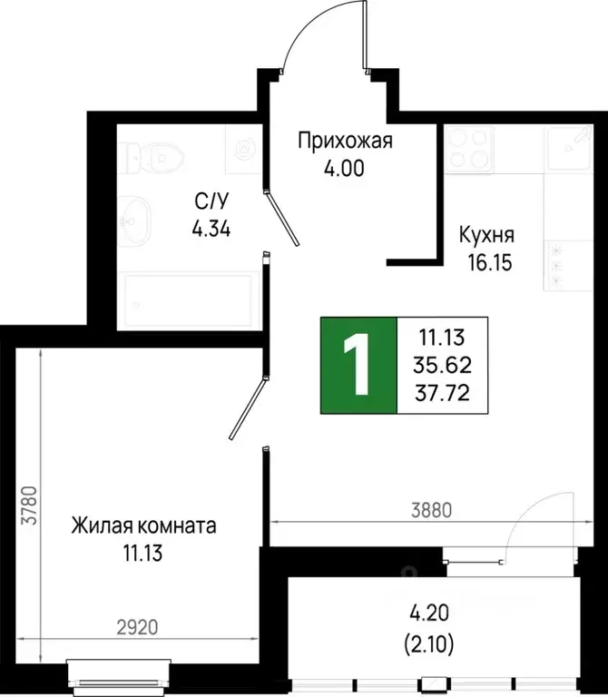 1-к кв. Ленинградская область, Всеволожский район, Свердловское ... - Фото 0