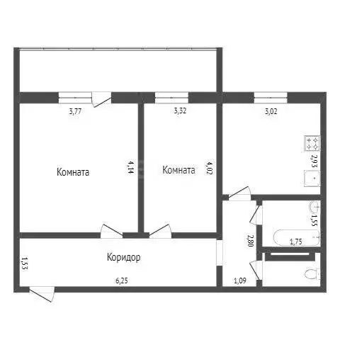 2-комнатная квартира: Тюмень, Велижанская улица, 77с8 (50.7 м) - Фото 1