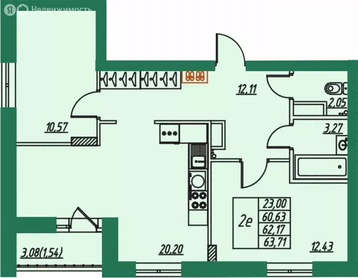 2-комнатная квартира: городской округ Владимир, посёлок ... - Фото 1
