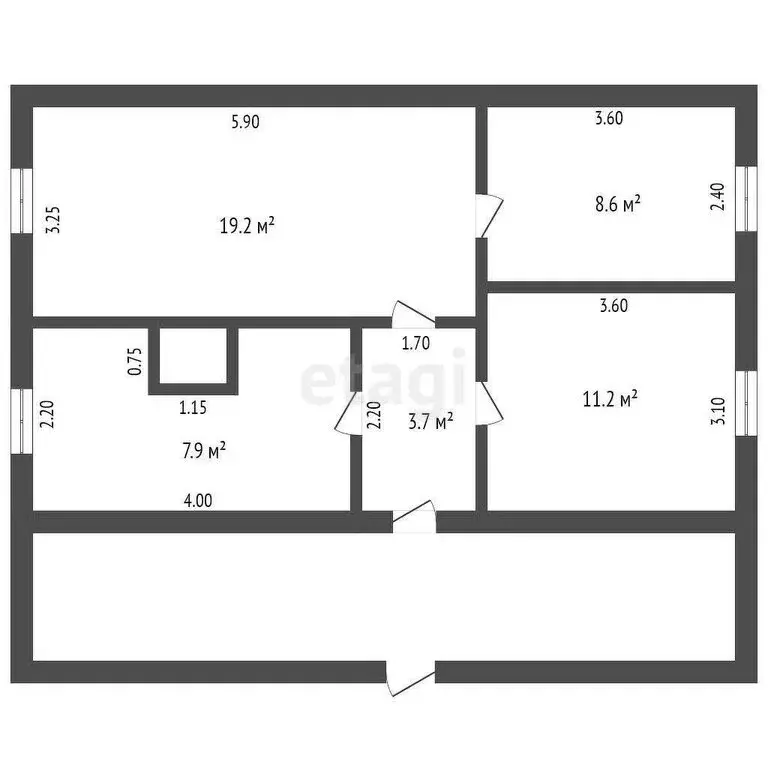 1-комнатная квартира: село Плешково, Ишимская улица, 40 (50.6 м) - Фото 1