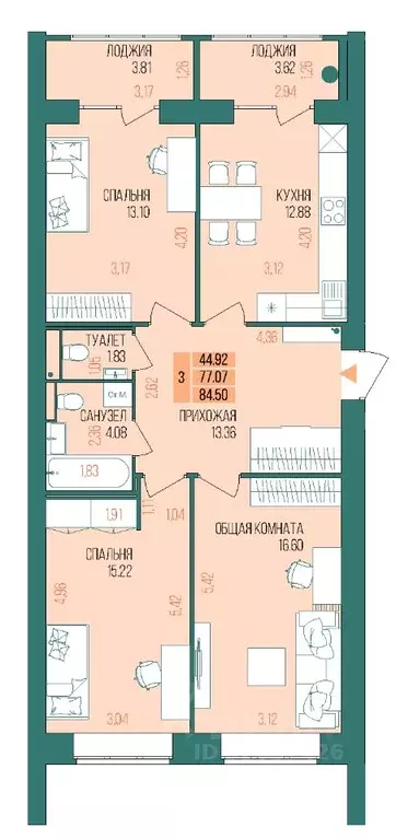 3-к кв. Марий Эл, Йошкар-Ола 6-й мкр, III Березово кв-л,  (84.5 м) - Фото 0