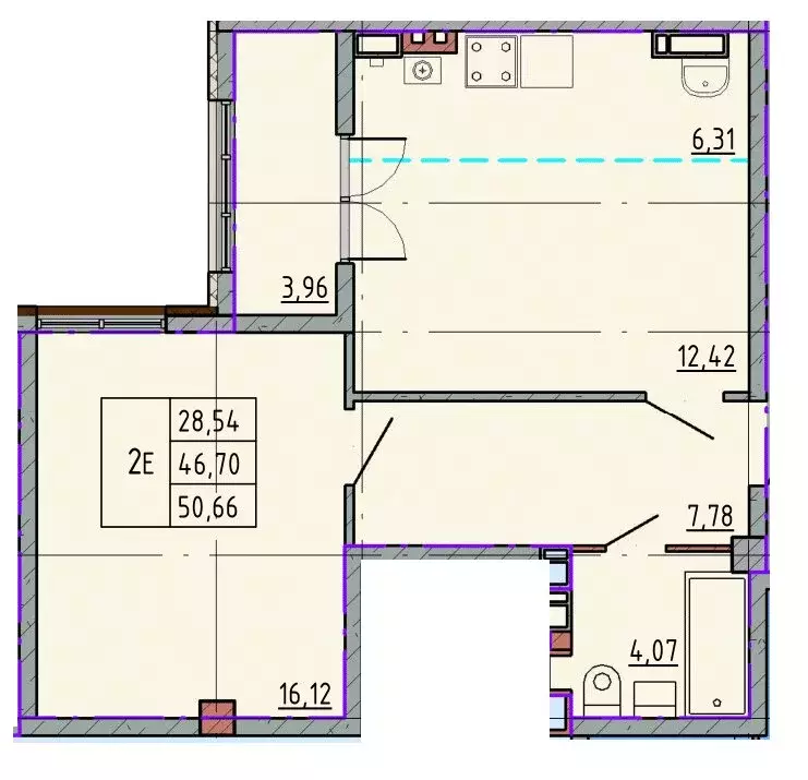 Квартира-студия: Шахты, улица Калинина, 10 (50.53 м) - Фото 0