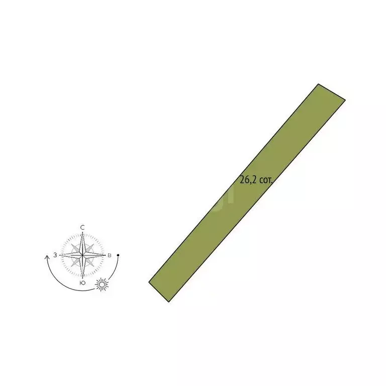 Участок в село Репное, 2-я Центральная улица (26.2 м) - Фото 1