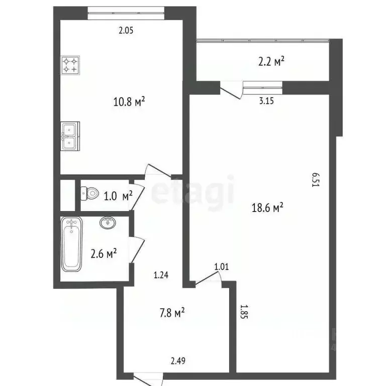 1-к кв. Санкт-Петербург Стародеревенская ул., 19к1 (40.8 м) - Фото 2