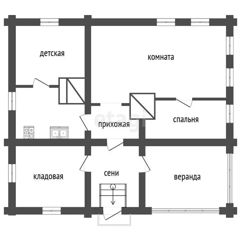 Дом в Чернушка, улица Лермонтова (44.4 м) - Фото 0