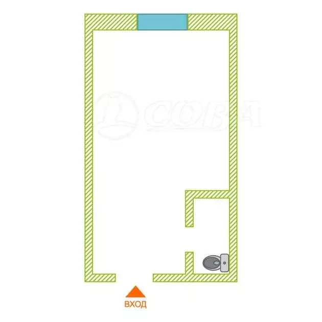 1-комнатная квартира: Тюмень, Одесская улица, 20 (18 м) - Фото 2