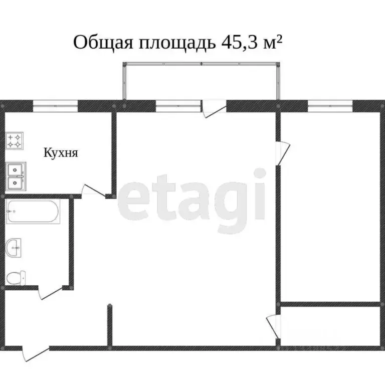 2-к кв. Красноярский край, Красноярск ул. Мичурина, 5а (45.9 м) - Фото 2