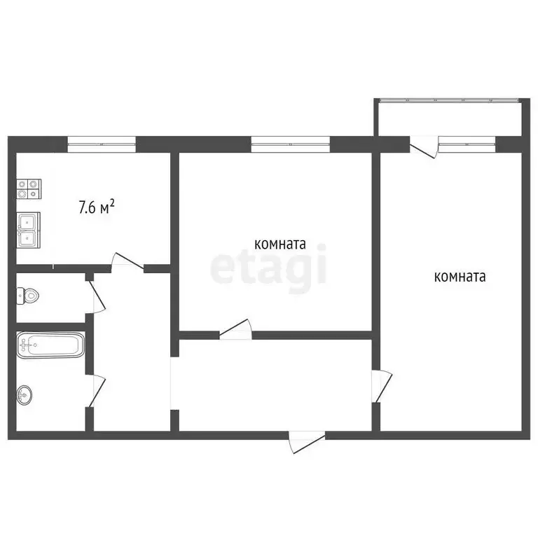 2-комнатная квартира: Серпухов, Новая улица, 14 (49.8 м) - Фото 0