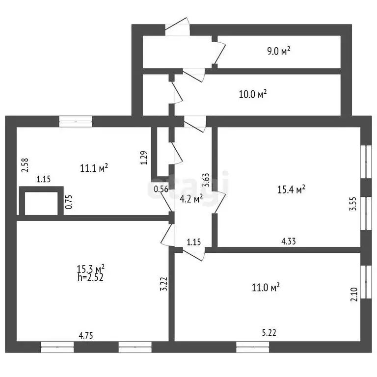 Дом в село Шаблыкино, Звёздный проезд (58.4 м) - Фото 1