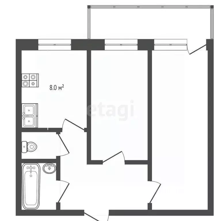 2-к кв. Владимирская область, Муром ул. Воровского, 69 (52.2 м) - Фото 1