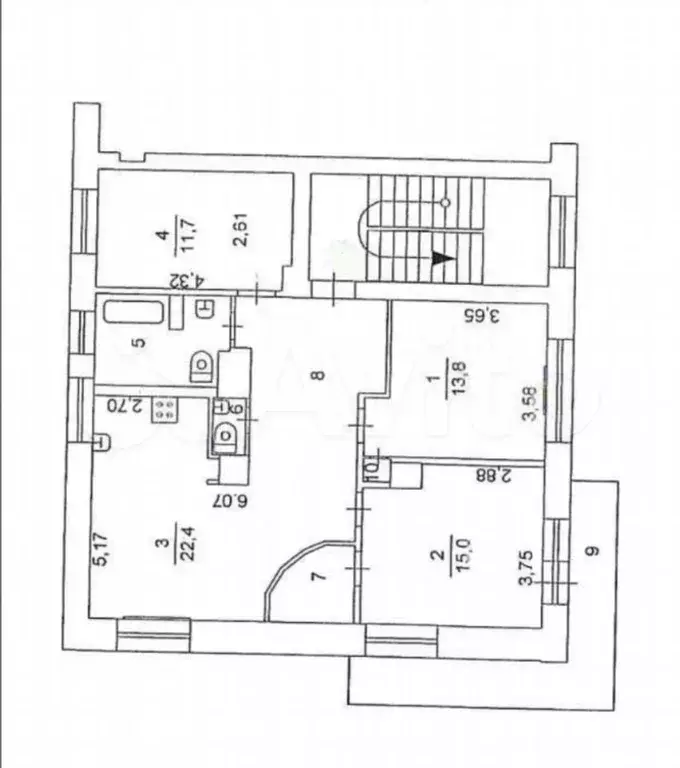 4-к. квартира, 85,6 м, 2/4 эт. - Фото 0