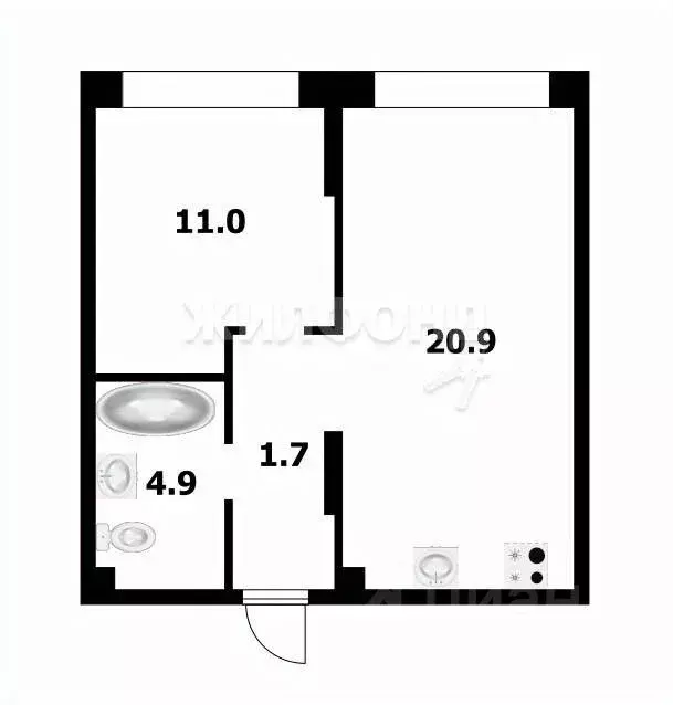 2-к кв. Новосибирская область, Новосибирск ул. Аэропорт, 88 (41.0 м) - Фото 1