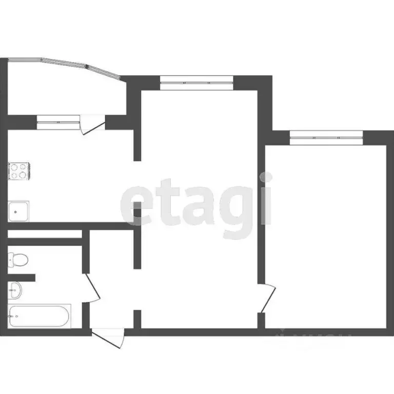 2-к кв. Тюменская область, Тюмень ул. Федюнинского, 56 (58.8 м) - Фото 1