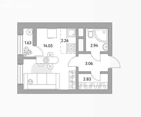 1-комнатная квартира: Балашиха, улица Яганова, 9 (28 м) - Фото 0