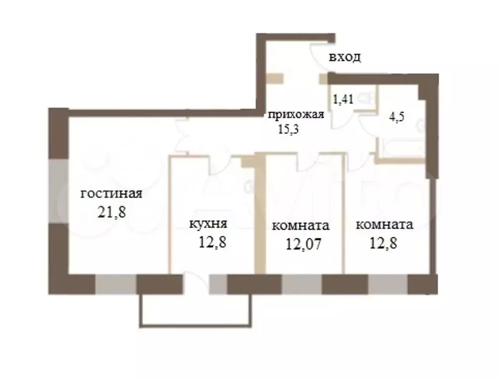 3-к. квартира, 81,5 м, 8/8 эт. - Фото 0