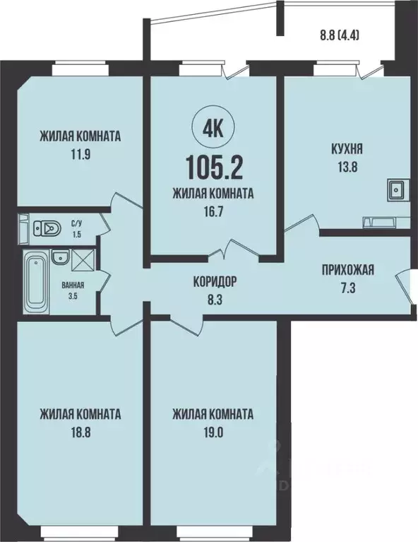 3-к кв. Новосибирская область, Новосибирск ул. Имени генерал-майора ... - Фото 0