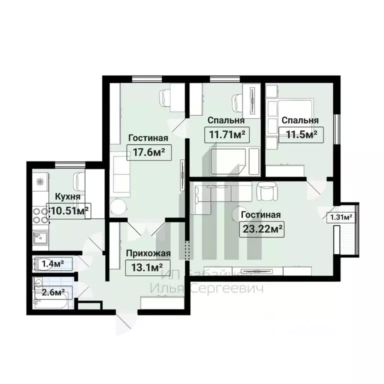 4-к кв. Москва Каширское ш., 9К1 (92.6 м) - Фото 2