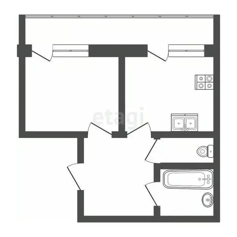 1-к кв. Коми, Сыктывкар Первомайская ул., 20 (45.3 м) - Фото 1