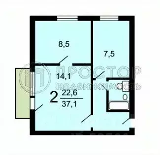 2-к кв. Москва Окская ул., 30К1 (38.0 м) - Фото 2