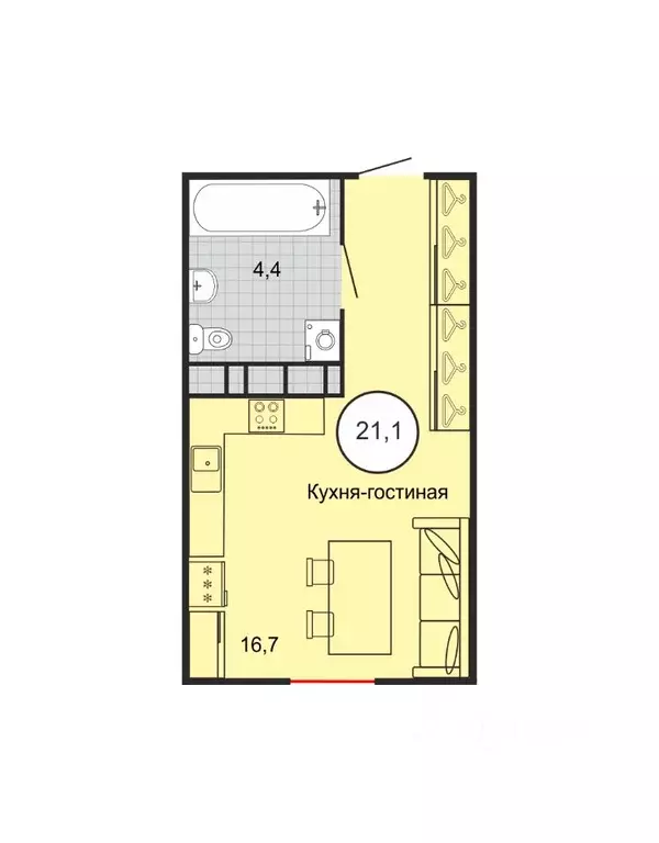 1-к кв. Ставропольский край, Михайловск Шпаковский район, пер. ... - Фото 1