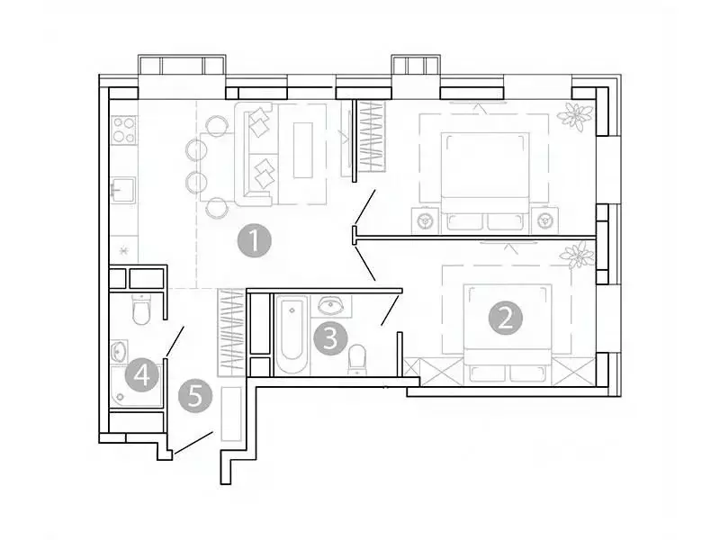 2-к кв. Забайкальский край, Чита 1-я Коллективная ул., 6 СТР (57.77 м) - Фото 1