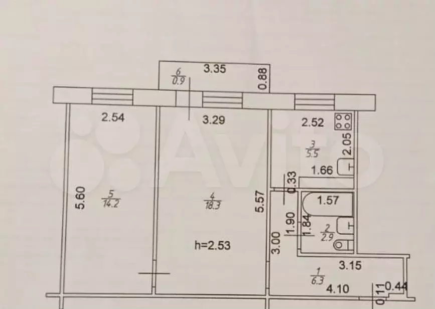 2-к. квартира, 48 м, 4/5 эт. - Фото 0