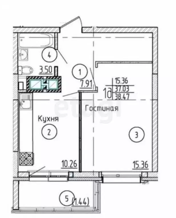 1-комнатная квартира: Казань, Краснококшайская улица, 84А (38.9 м) - Фото 0