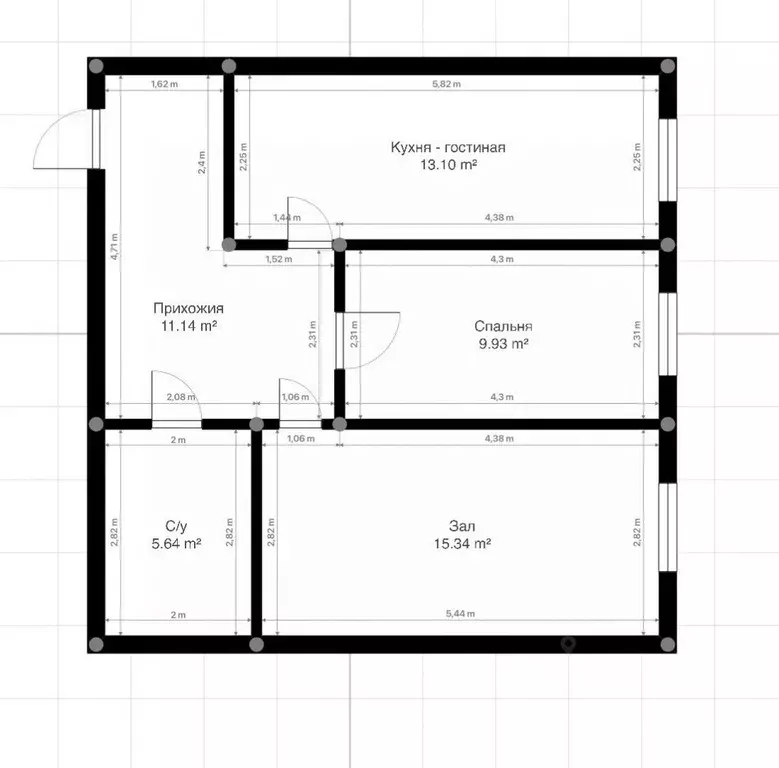 2-к кв. Кабардино-Балкария, Нальчик ул. Циолковского, 7Б (58.0 м) - Фото 1