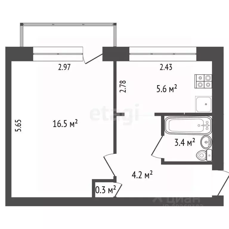 1-к кв. Кемеровская область, Междуреченск ул. Пушкина, 29 (32.0 м) - Фото 1