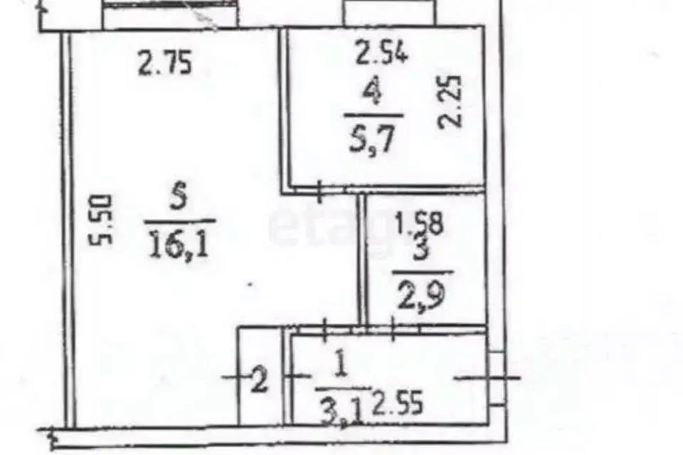 1-к кв. Тульская область, Тула ул. Кутузова, 15 (31.0 м) - Фото 2