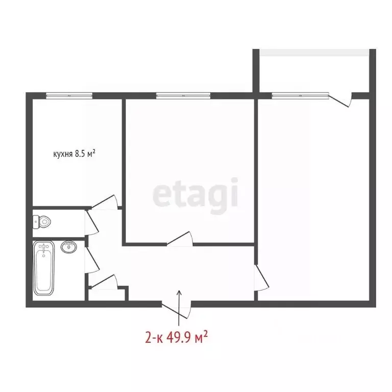 2-к кв. Свердловская область, Первоуральск муниципальный округ, с. ... - Фото 2