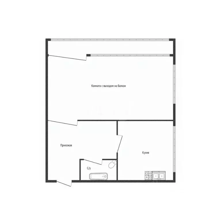 1-к кв. Смоленская область, Ярцево Школьная ул., 16 (35.6 м) - Фото 2