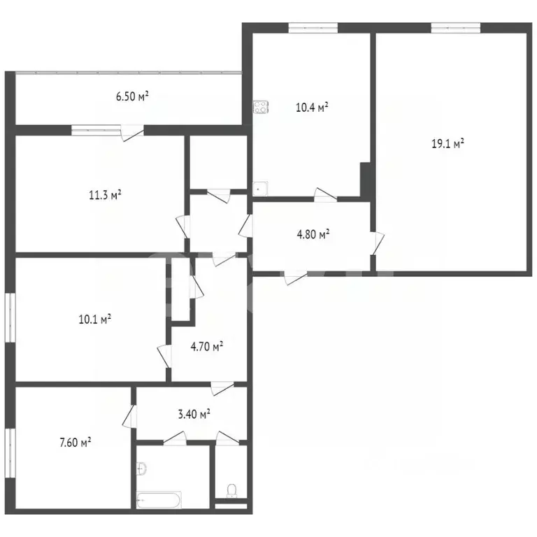 4-к кв. Тамбовская область, Тамбов ул. Карла Маркса, 176 (80.5 м) - Фото 1