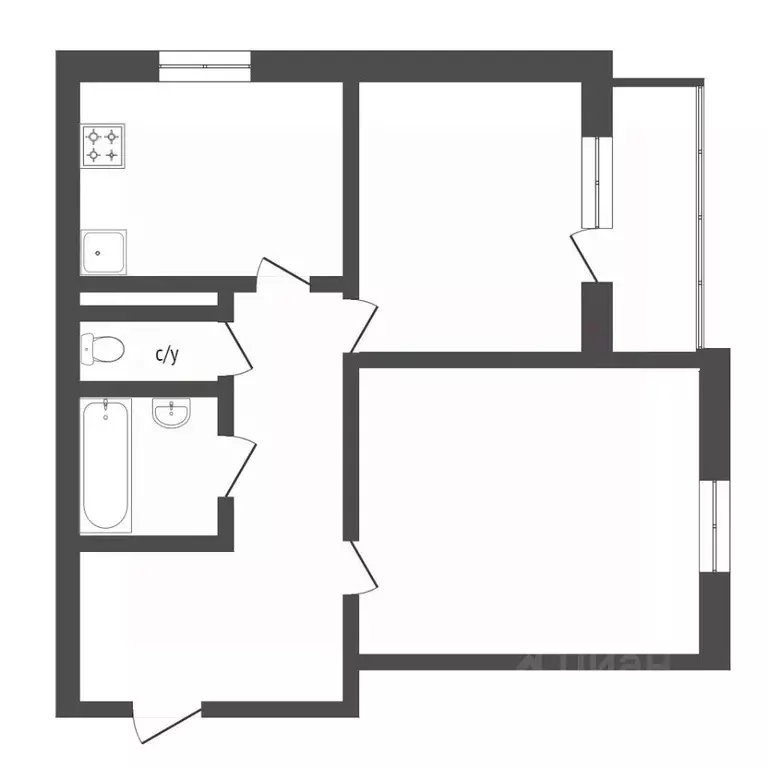 2-к кв. Тюменская область, Тюмень ул. Александра Протозанова, 16к1 ... - Фото 2