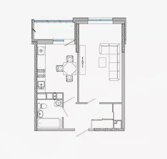 1-к кв. Тульская область, Тула ул. Шухова, 1А (42.2 м) - Фото 1