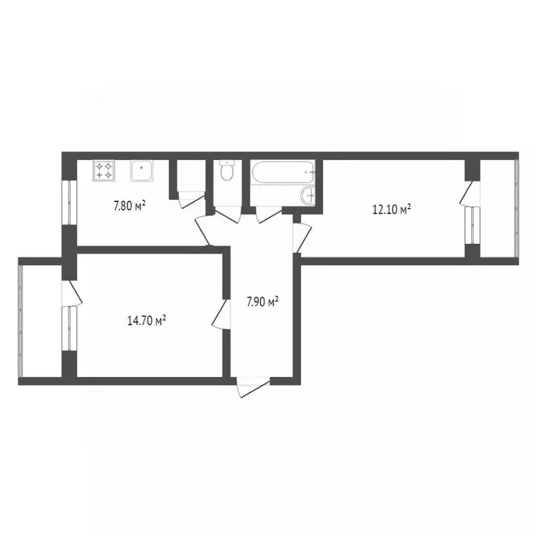 2-к кв. Вологодская область, Вологда ул. Карла Маркса, 117А (46.0 м) - Фото 1