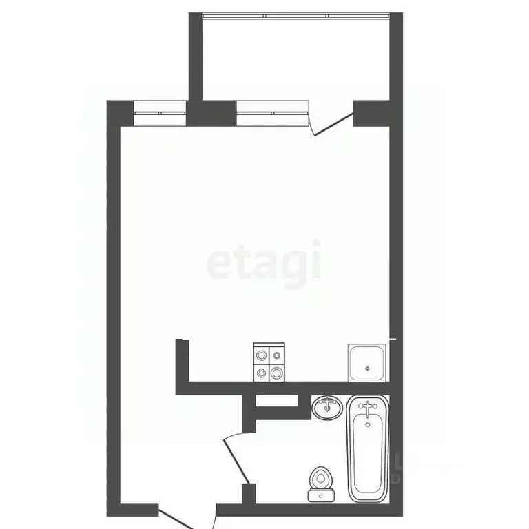 Студия Ямало-Ненецкий АО, Новый Уренгой просп. Губкина, 19 (27.0 м) - Фото 2