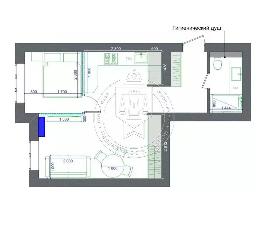 1-к кв. Татарстан, Казань ул. Япеева, 10 (39.5 м) - Фото 2