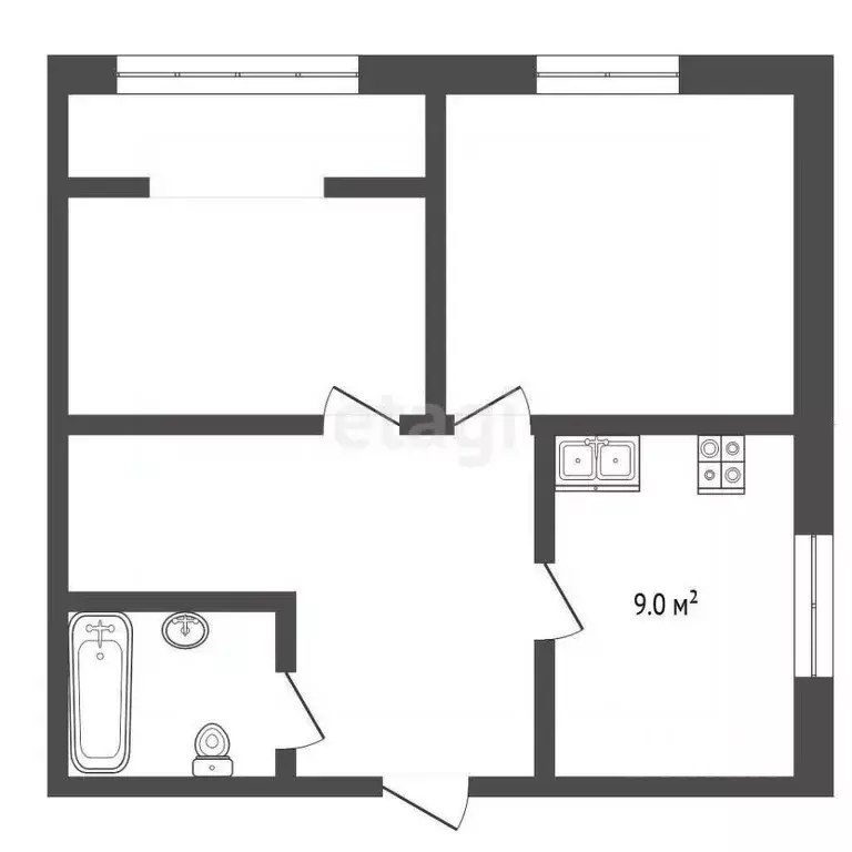 2-к кв. Ставропольский край, Пятигорск Транзитная ул. (46.0 м) - Фото 1