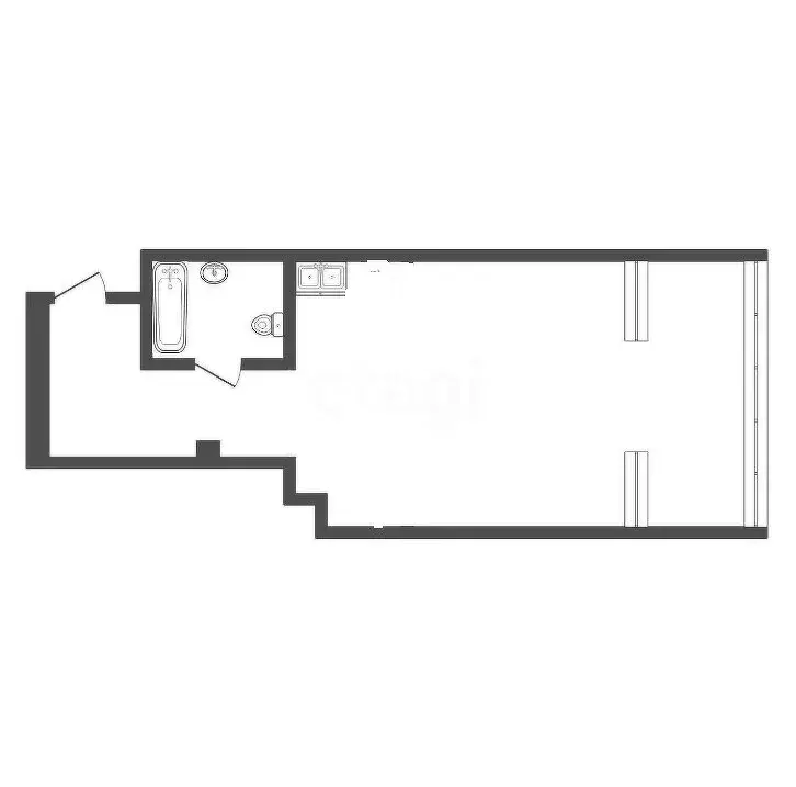 Квартира-студия: Вологда, улица Карла Маркса, 121 (34.1 м) - Фото 1