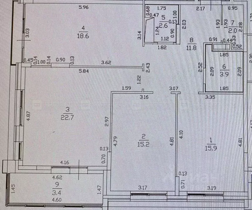 3-к кв. Татарстан, Казань ул. Генерала Ерина, 5Д (92.7 м) - Фото 2