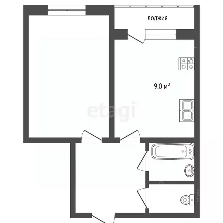 1-к кв. Севастополь просп. Октябрьской Революции, 32 (38.3 м) - Фото 2