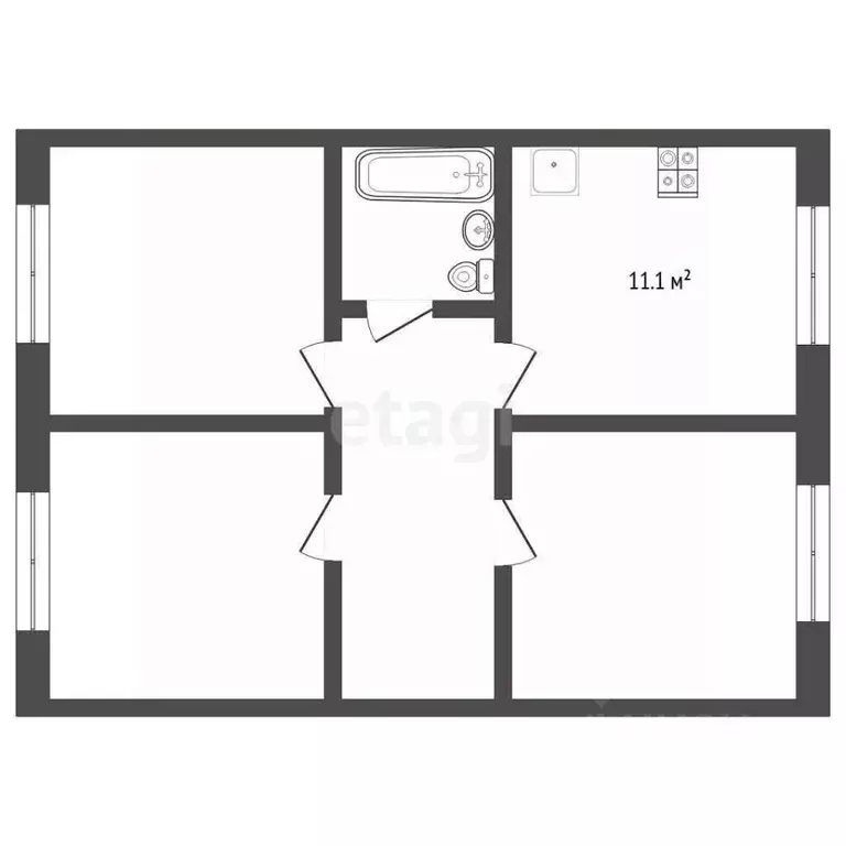 3-к кв. Тюменская область, Тюменский муниципальный округ, с. Горьковка ... - Фото 2