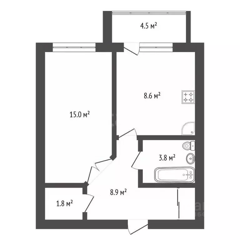 1-к кв. Амурская область, Благовещенский район, с. Чигири ул. ... - Фото 2