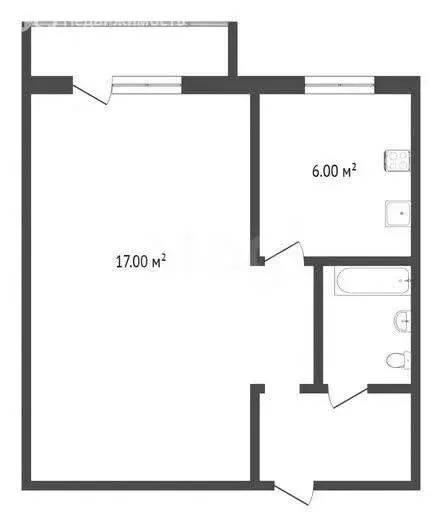 1-комнатная квартира: Абакан, улица Пушкина, 96 (31.6 м) - Фото 1