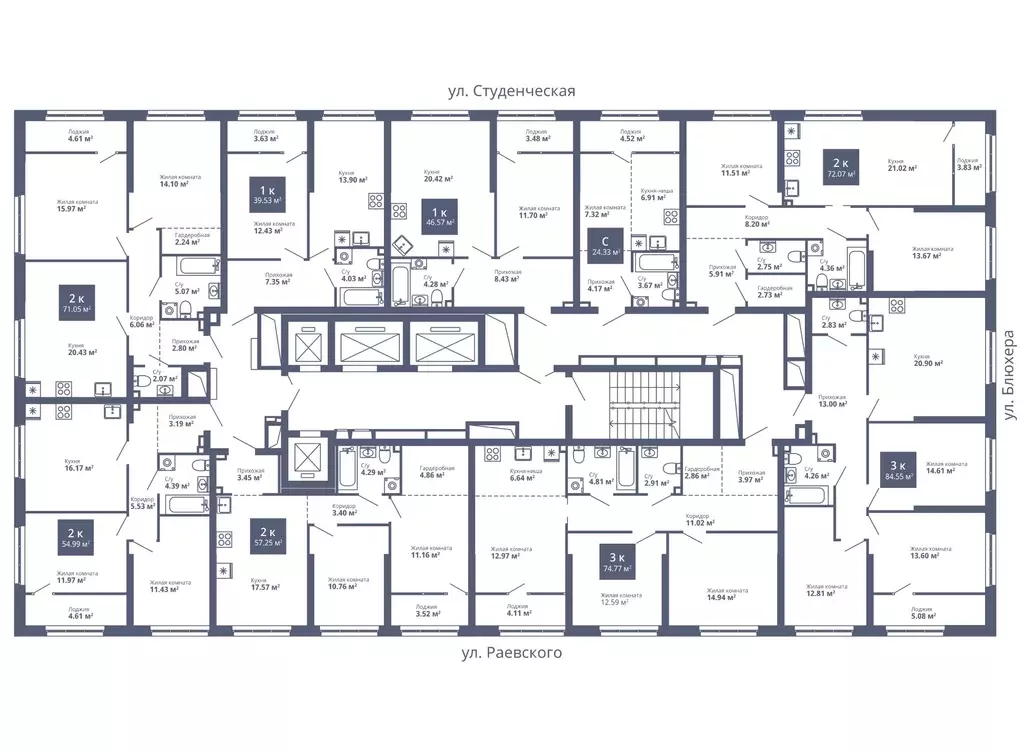 3-к кв. Свердловская область, Екатеринбург ул. Блюхера, 40А (84.55 м) - Фото 1