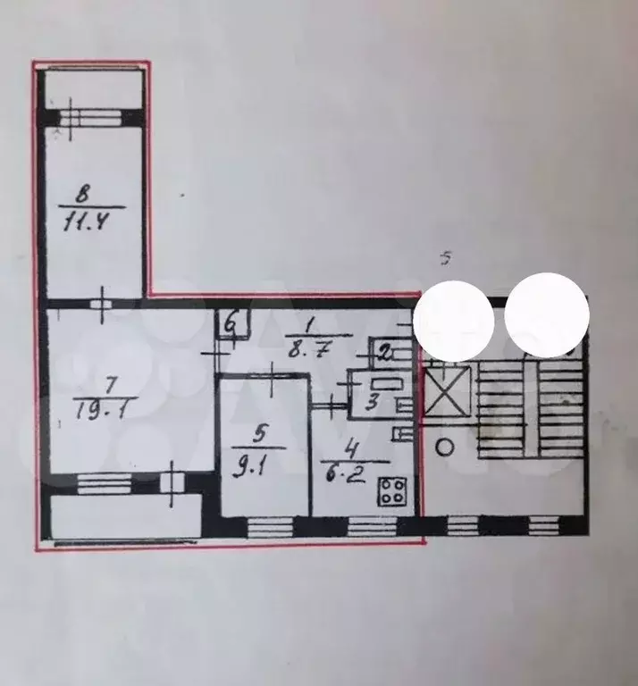 3-к. квартира, 58 м, 6/9 эт. - Фото 0